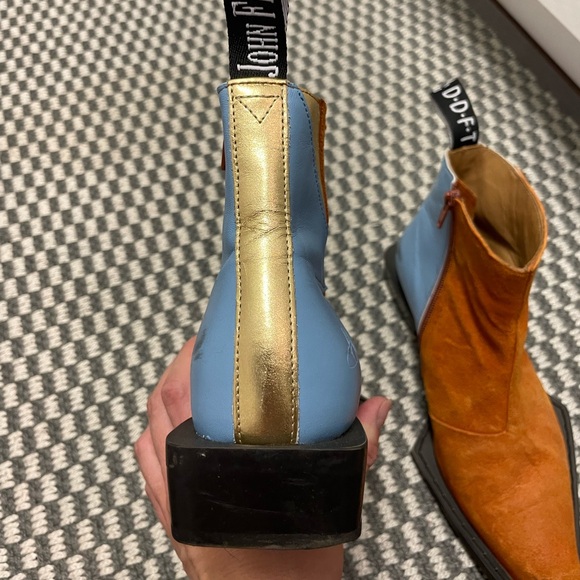 Fluevog Bowie Swordfish Ankle Boot - Orange and Blue - Picture 6 of 7